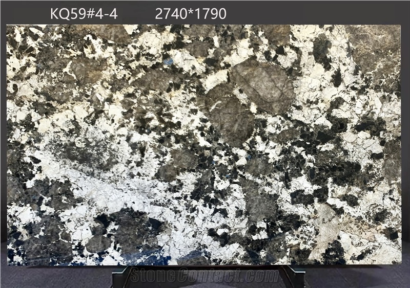 Alaska White Granite Slabs Presenting Random Black Flecks