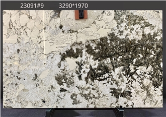 Alaska White Granite Slabs Presenting Random Black Flecks