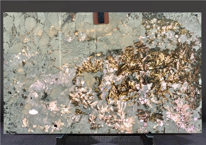 Alaska White Granite Slabs Presenting Random Black Flecks