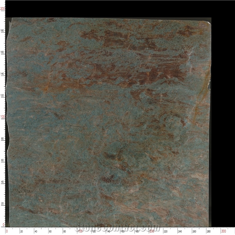 Amazon Blue Quartzite Slabs Revealing Artistic Color Flows