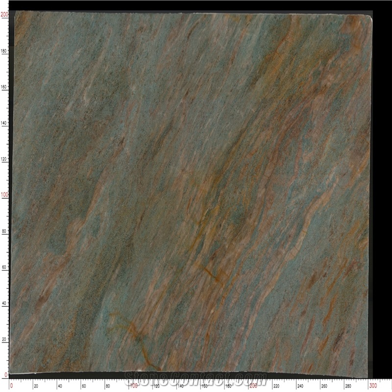 Amazon Blue Quartzite Slabs Revealing Artistic Color Flows