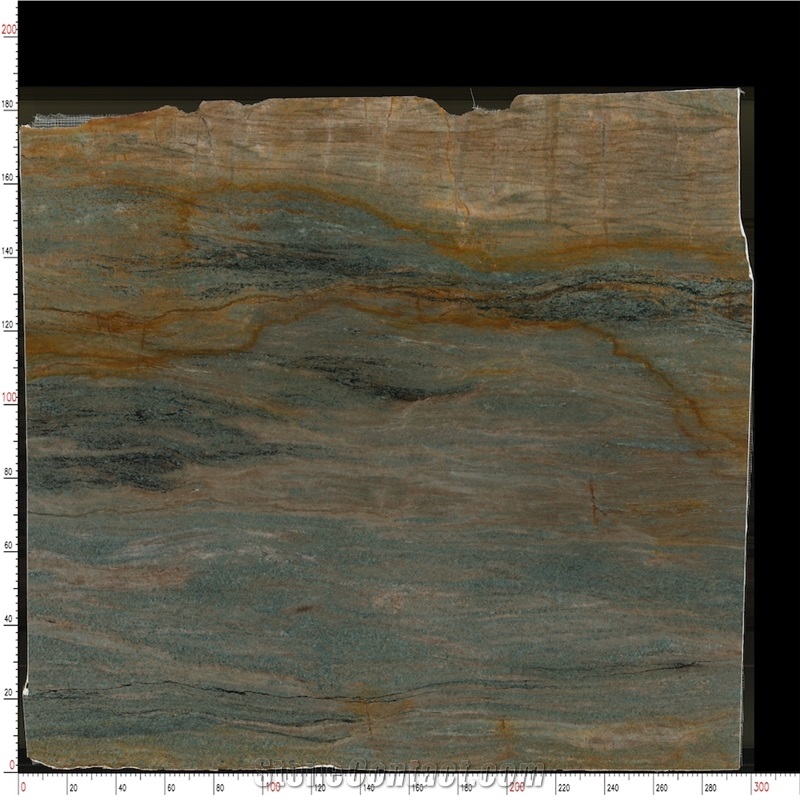 Amazon Blue Quartzite Tiles Exhibiting Intricate Color