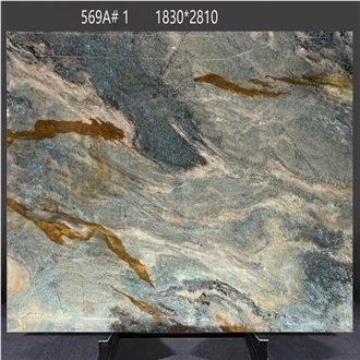 Amazon Blue Quartzite Tiles Exhibiting Intricate Color