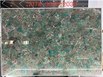 Amazonita Granite Slabs Presenting Complex Color