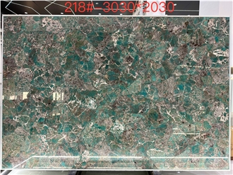 Amazonita Granite Slabs Presenting Complex Color