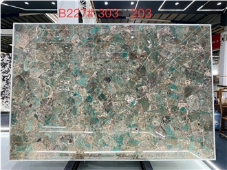 Amazonita Granite Slabs Presenting Intricate Color Flecks