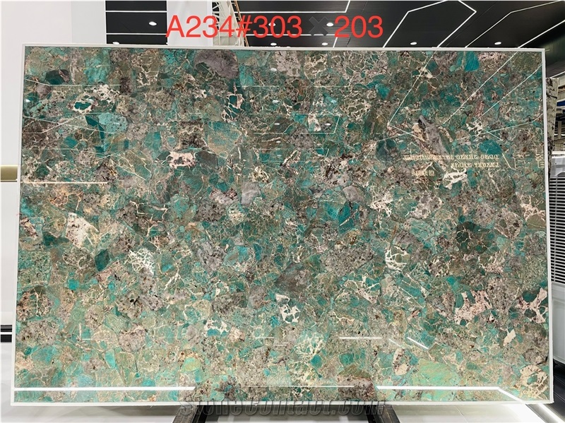 Amazonita Granite Tiles Exhibiting Blended Green  Beige
