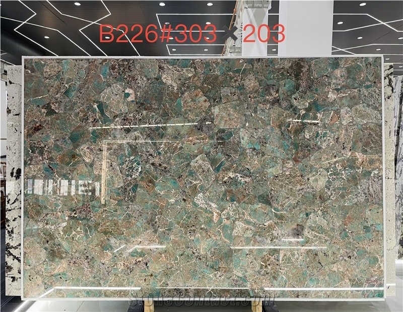 Amazonita Granite Tiles Exhibiting Unique Color Combinations