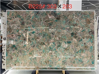 Amazonita Granite Tiles Showing Patchy Brown Accents