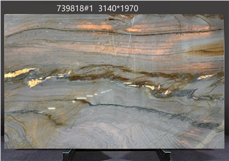Aquarella Quartzite Slabs Presenting Intricate Color