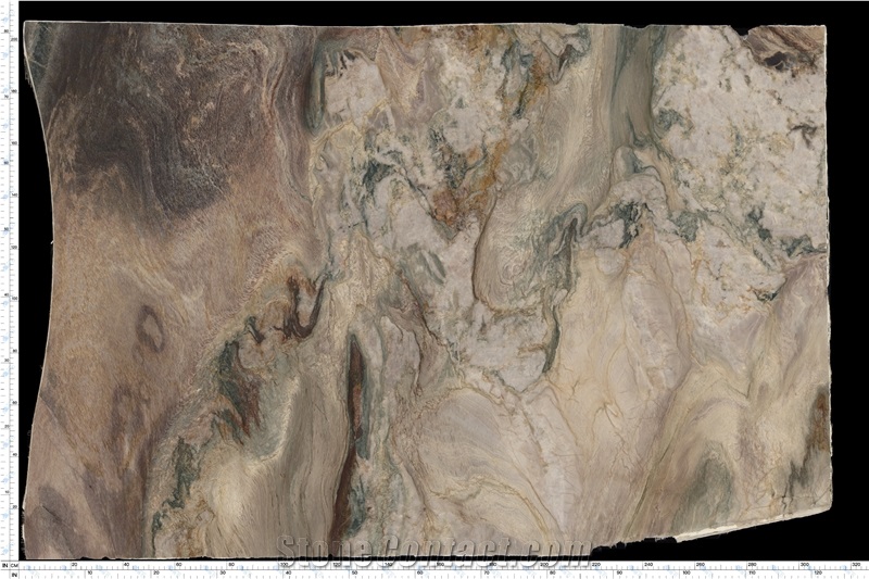 Aquarella Quartzite Tiles Featuring Swirled Color Layers