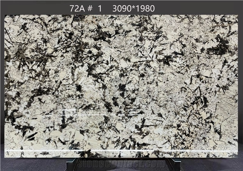 Bianco Antico Granite Slabs Displaying Mottled Gray Textures