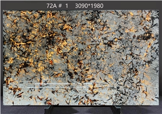 Bianco Antico Granite Slabs Displaying Mottled Gray Textures