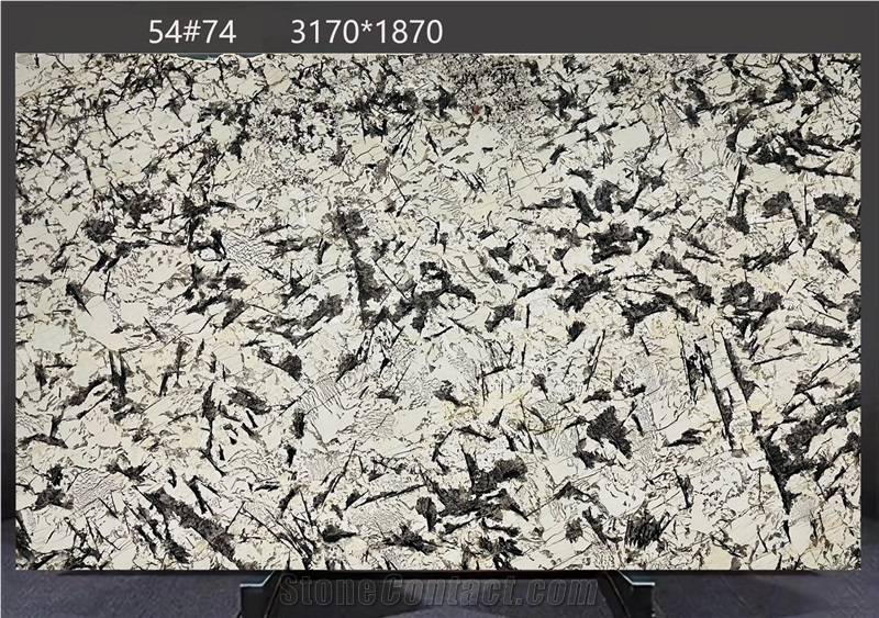 Bianco Antico Granite Slabs Presenting Dispersed Dark