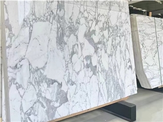 Bianco Statuario Marble Slabs With Gray
