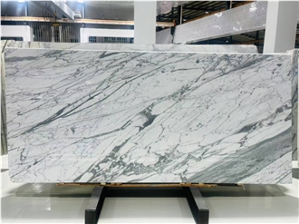 Bianco Statuario Marble Tiles Highlighting Gray Veining
