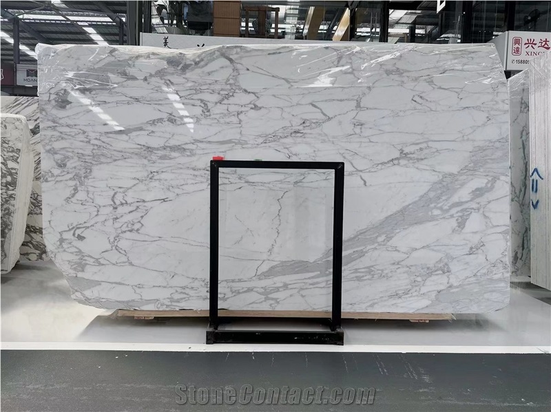 Bianco Statuario Marble Tiles Highlighting Gray Veining