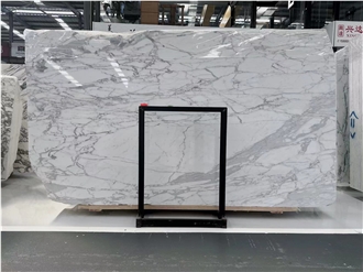 Bianco Statuario Marble Tiles Showing Bold Streaks