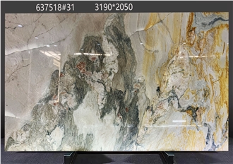 Calacatta Macaubas Quartzite Slabs Bold Color Transitions