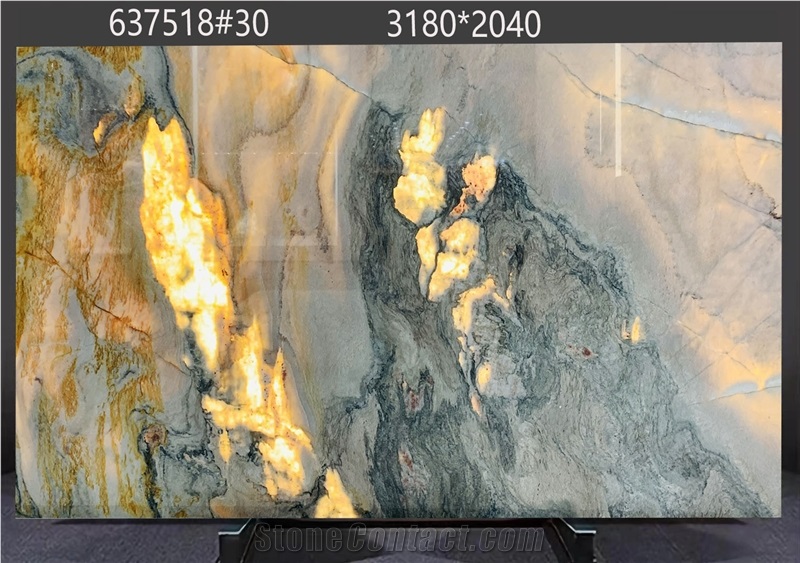 Calacatta Macaubas Quartzite Slabs Flowing Color Gradients