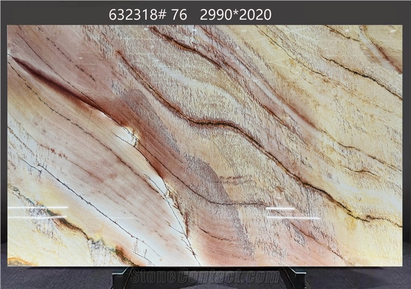 Calacatta Macaubas Quartzite Slabs Mixed Hue Swirls
