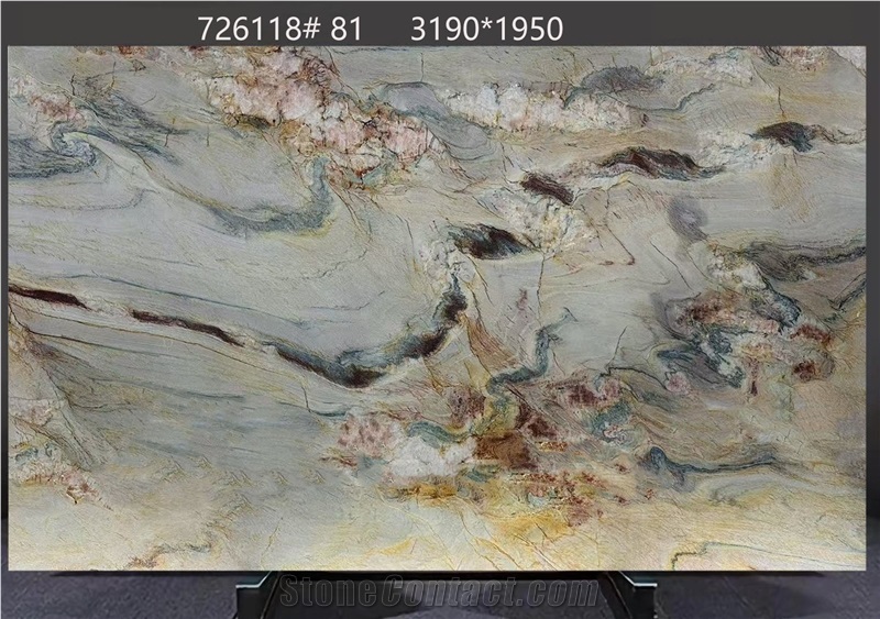 Calacatta Macaubas Quartzite Slabs Mixed Hue Swirls