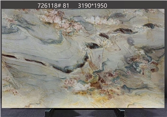 Calacatta Macaubas Quartzite Slabs Mixed Hue Swirls