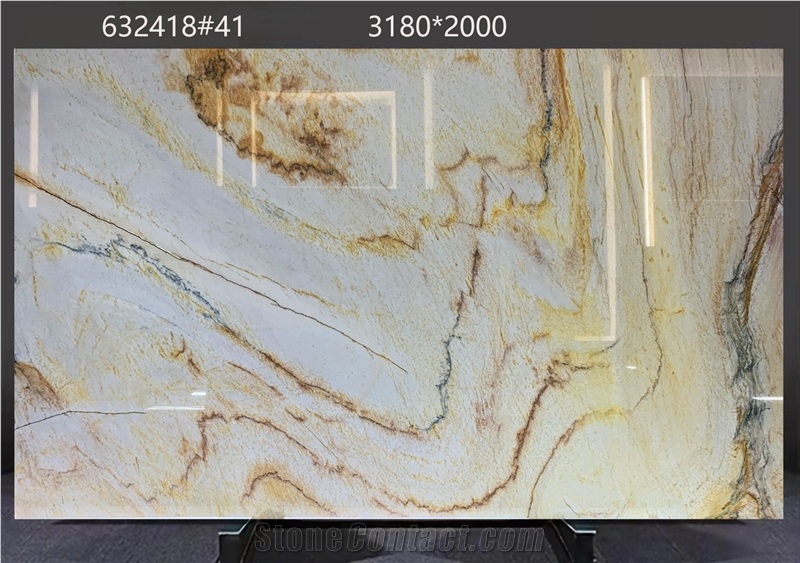 Calacatta Macaubas Quartzite Slabs Revealing Timeless Color