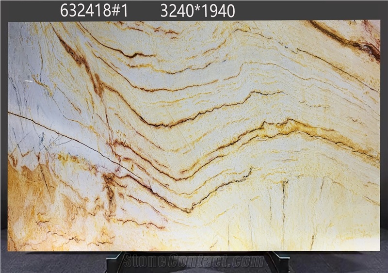 Calacatta Macaubas Quartzite Slabs Revealing Timeless Color