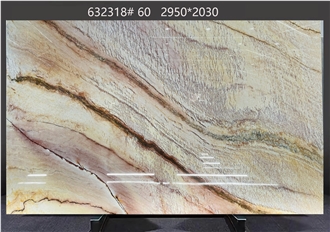 Calacatta Macaubas Quartzite Slabs With Colorful Vein