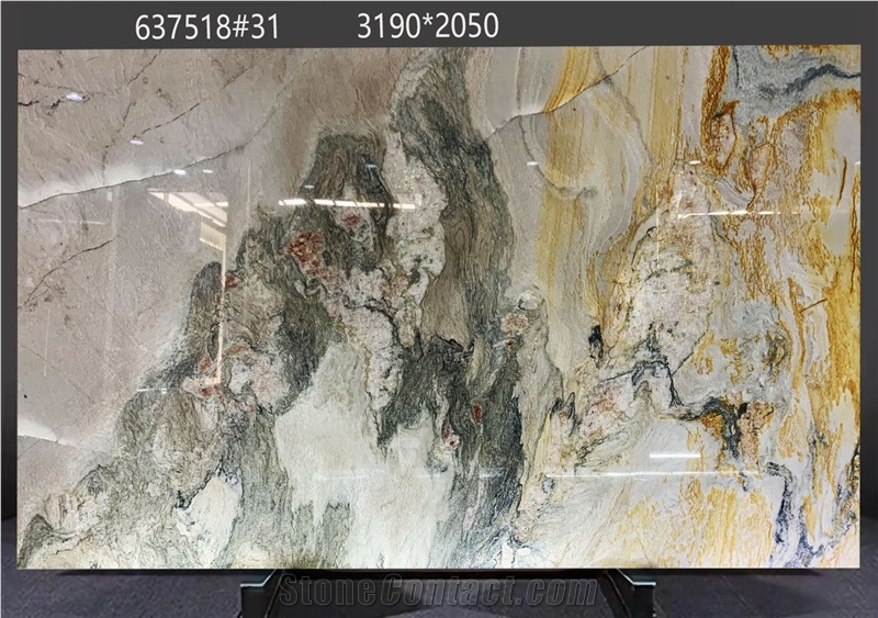 Calacatta Macaubas Quartzite Slabs With Intricate Color