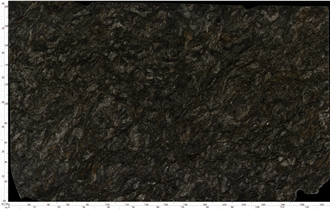 Kozmus Granite Slabs Displaying Swirled Dark Textures