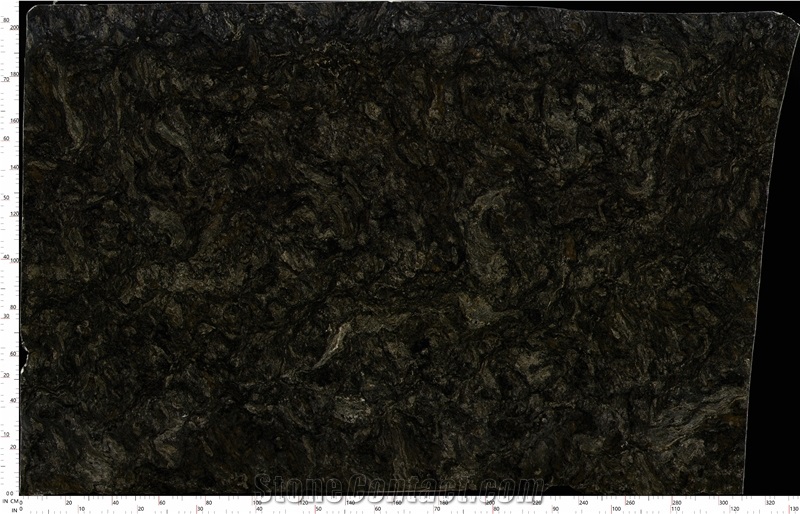 Kozmus Granite Slabs Exhibiting Layered Dark Surface