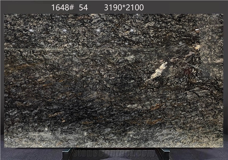 Kozmus Granite Slabs Presenting Rich Dark Mineral Flecks