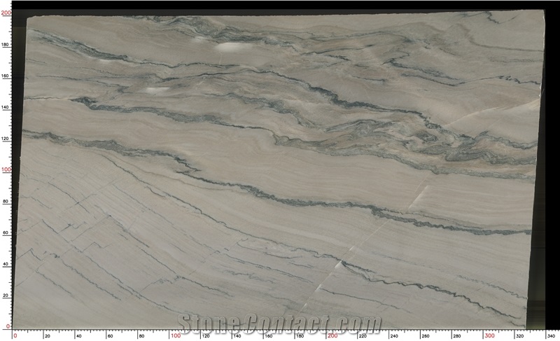 Macaubas Fantasy Quartzite Slab Tiles Wavy Blue Gray Veins