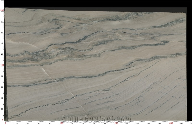 Macaubas Fantasy Quartzite Slab Tiles Wavy Blue Gray Veins
