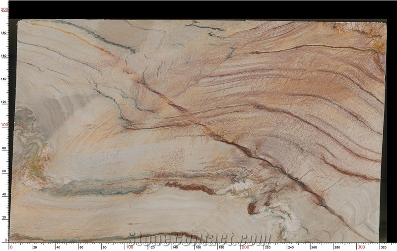 Macaubas Fantasy Quartzite Slabs Presenting Flowing Veining