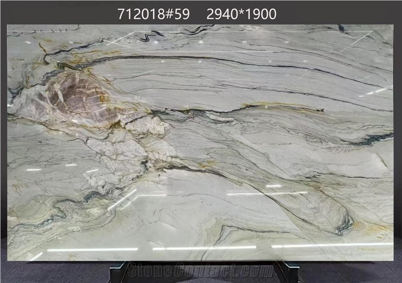 Macaubas Fantasy Quartzite Slabs Soft Color Trails