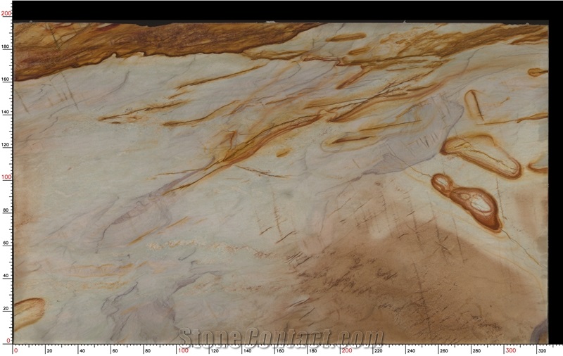 Picasso Quartzite Slabs Exhibiting Color Details