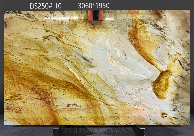 Picasso Quartzite Slabs Exhibiting Color Details