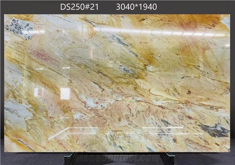 Picasso Quartzite Slabs Exhibiting Color Details