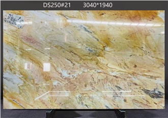 Picasso Quartzite Slabs Exhibiting Color Details