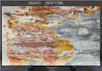 Picasso Quartzite Slabs Presenting Vivid Color Layers