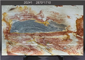 Picasso Quartzite Slabs Presenting Vivid Color Layers
