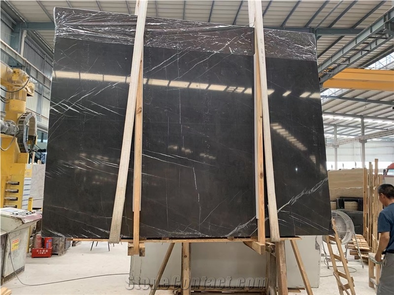 Pietra Grey Marble Slabs Presenting Irregular Vein