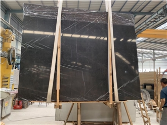 Pietra Grey Marble Slabs Presenting Irregular Vein