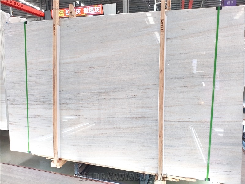 Platinum Sands Marble Slabs Presenting Soft Gray Veining