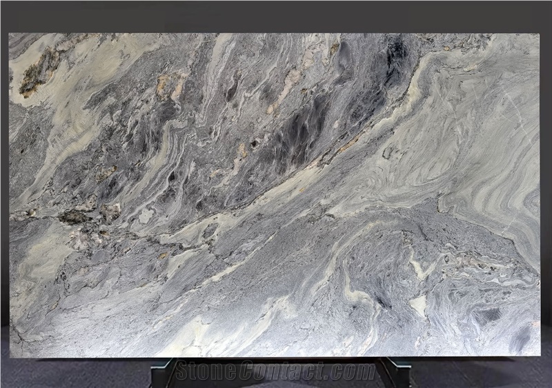 Portinari Quartzite Slabs Eye Catching Gray Details
