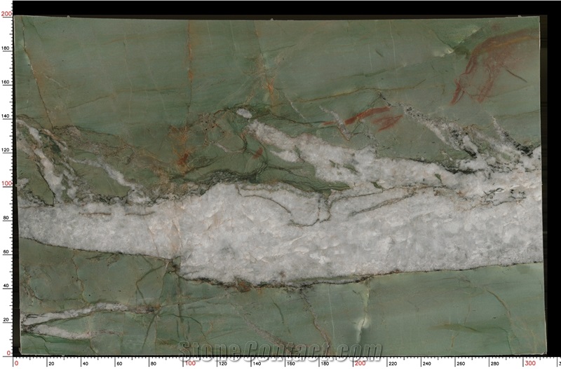 Royal Green Quartzite Slabs Exhibiting Rippled Green Designs