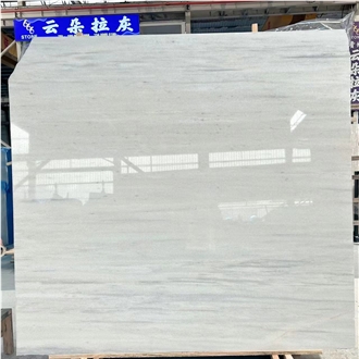 Snowflake Wood Grain Marble Slabs Presenting Gray Lines